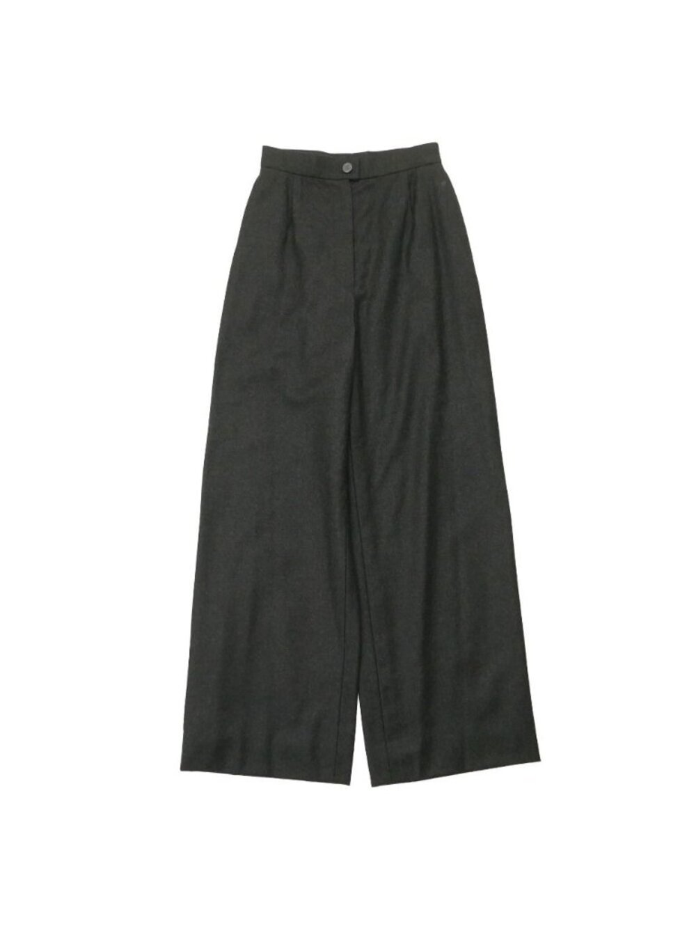 Chanel 98A Vintage Pants 38 CC Logo Button High Waist Wide Trousers
